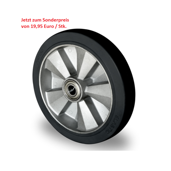Gummi Rad 200 mm auf Metallkern Lenkrad für Hubwagen